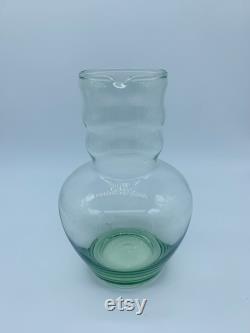 Vintage Dunbar Tumble Up 1940's Bedside Water Carafe Green Pitcher Carafe Only