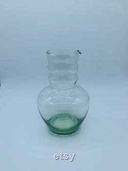 Vintage Dunbar Tumble Up 1940's Bedside Water Carafe Green Pitcher Carafe Only