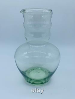 Vintage Dunbar Tumble Up 1940's Bedside Water Carafe Green Pitcher Carafe Only