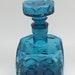 Vintage Empoli Italian Blue Glass Decanter Based On Erkkitapio Siiroinen's 'noppa' Design For Lasi Riihimaki