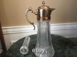 Vintage FB Rogers Silver Company Silver Plate and Glass 2 Qt Chill It Pitcher withIce Tube Glass Original Box