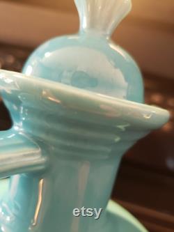 Vintage Fiesta Turquoise 10.5 Carafe with Cork Stopper FiestaWare