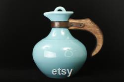 Vintage Gladding McBean Pottery Carafe in Turquoise Blue
