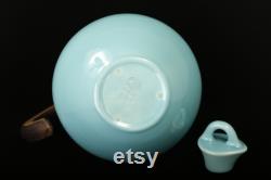 Vintage Gladding McBean Pottery Carafe in Turquoise Blue