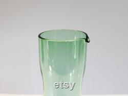 Vintage Glass Decanter Carafe Green Mid Century Scandinavian