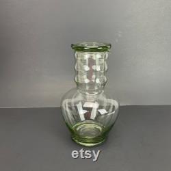 Vintage Glass Tumble Up Pitcher Bedside Night Water Decanter Carafe Set Jug