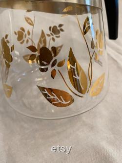 Vintage Hall China Clear Glass Autumn Leaf Gold Coffee Pot Server By Douglas