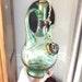 Vintage Hand Blown Italian Green Glass Wine Decanter Carafe Ice Chamber Chiller And Stopper
