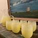Vintage Mcm Yellow Blendo Glass Pitcher And 6 Glasses In Mint Conditon