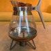 Vintage Mcm Mid Century Modern Coffee Pot With Stand Warmer 22 K Gold David Douglas