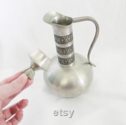 Vintage Metal Decanter, Altar Tool, Vintage Jug, Witch Altar