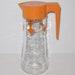 Vintage Orange Juice Tang 1 Quart Glass Pitcher Carafe With Plastic Lid