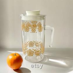 Vintage Pyrex Carafe with Lid Butterfly Gold