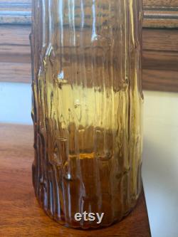Vintage Retro Amber Italian Genie Bottle, Amber Carafe, Retro Decanter