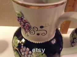 Vintage Salt-glazed Stoneware Wine Carafe with Six Matching Carafes Steins Germany