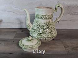 Vintage Witches Pursuit Ceramic Tea Coffee Pot Pitcher