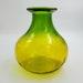 Vintage Yellow And Green Handmade And Pressed Glass Vase Carafe