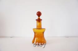 Vintage amber bubble glass decanter