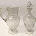 Vintage Bottle And Carafe, For Water And Wine. Deco' Engraved Decoration