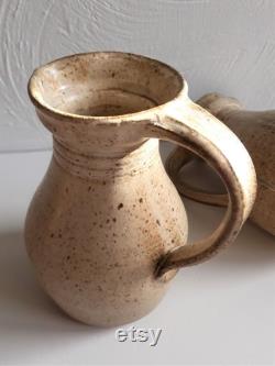 Vintage ceramic pitcher Vernified sandstone sandstone Vintage ceramics Vintage glazed terracotta French Antique pottery 1960
