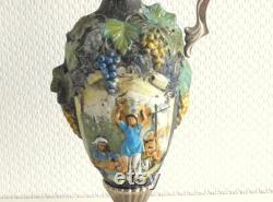 Vintage ceramic wine jug carafe Made in Italy 70s
