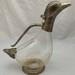 Vintage Glass And Silver Duck Decanter Carafe Water Jug