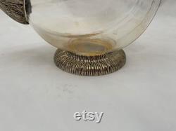 Vintage glass and silver duck decanter carafe water jug