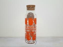 Vintage tall orange juice glass carafe with cork lid Oranges and typography patterns