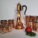 Vtg Copper Mixed 17 Pc Bar Set With Carafe N Stand, Mule Mugs, Tumblers And Shot Glass Lot