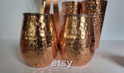 Vtg Copper Mixed 17 Pc Bar Set with Carafe n Stand, Mule Mugs, Tumblers and Shot Glass Lot