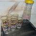 Vtg Hazel Atlas Atomic Starburst Juice Carafe Withyellow Lid And 6 Glasses. Retro Kitchen, Vtg Kitchen, Mid-century Décor, Kitschy Décor, 1950s