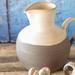 Water Jug, Ceramic Pitcher, Ceramic Carafe, Large Pottery Pitcher, Ceramic Vase, White Gray Pitcher, Juice Jug Ready To Ship