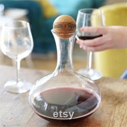 Wine Carafe with Personalised Oak Stopper