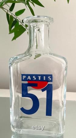 Wonderful Vintage French PASTIS 51 Glass Carafe. MCM Water Jug, Barware Collectors Piece, Advertising Barware. Stylish Retro Water Carafe