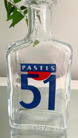 Wonderful Vintage French PASTIS 51 Glass Carafe. MCM Water Jug, Barware Collectors Piece, Advertising Barware. Stylish Retro Water Carafe