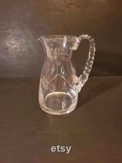 Wonderful vintage Lalique Frejus crystal Pitcher. Signed. 9 x 5 . Rare and hard to find