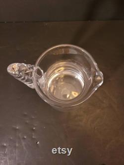 Wonderful vintage Lalique Frejus crystal Pitcher. Signed. 9 x 5 . Rare and hard to find