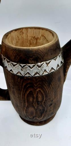 anatolianhomestore, wooden jug, handscarved, woodring, traditional jug, jug, very otantic handmade jug, collectable jug, unique gift store