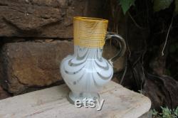 antique Lauschaer thread glass glass jug 2 l jug 1880 1900