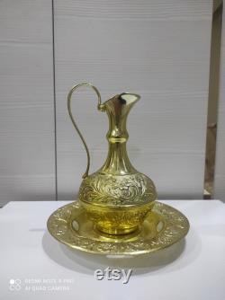 antique silver plated German pitcher vintage jug handmade pitcher brass carafe
