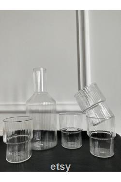 carafe,4 glasses and 1 jug pitcher,Water Jar and Glass,Bedroom Water Bottle,gift for your loved ones