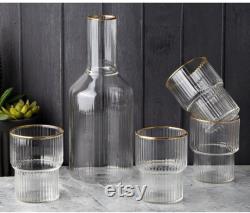 carafe,4 glasses and 1 jug pitcher,Water Jar and Glass,Bedroom Water Bottle,gift for your loved ones