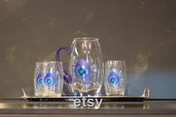 decoristan , evil eye carafe Handmade Glass Carafe ,Infinity Glass,Water Glass,Wine Carafe Holder,Drink,Wine