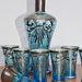 Lot Nr 778 Venetian Silvered Glass Decanter Lidded Carafe Turquese Blue Set With Drinking Shots Made In Italy Jug And 6 Glasses Set
